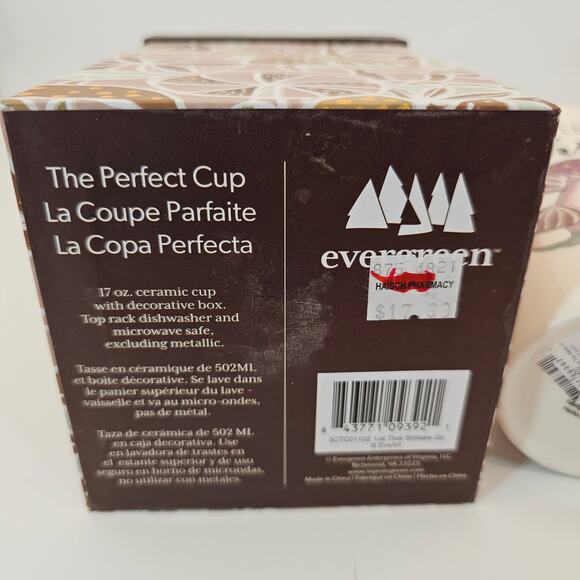 Mushroom 17 Oz Travel Coffee Mug Ceramic Boxed Gift Evergreen Perfect Cup & Lid - Picture 3 of 4